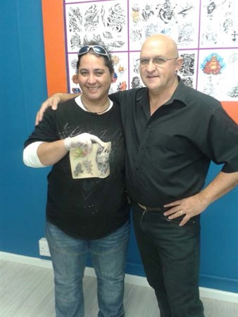 Skinart body art students during training